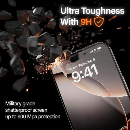 iPhone 17 Pro Max İle Uyumlu PREMIUM [2'li Paket] Hizalama Aparatlı ve Takılırken Camın Altında Kesinlikle Toz Bırakmayan Darbelere Karşı Ekstra Güçlü Ekran Koruyucu Cam