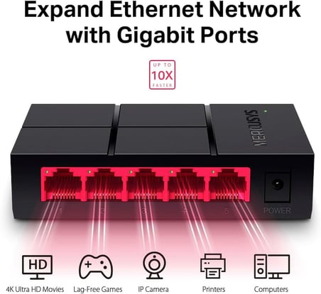MS105G, 5-Port 10/100/1,000 Mbps Masaüstü Switch