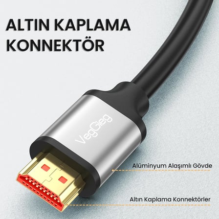 4K 60Hz 18Gbps HDR ARC HDCP HDMI 2.0 Kablo 2 Metre