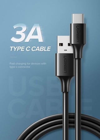 USB Type-C Şarj ve Data Kablosu, 1 Metre, Beyaz