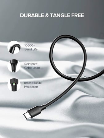 USB Type-C Şarj ve Data Kablosu, 1 Metre, Beyaz