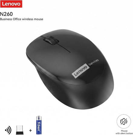 N260 Sessiz Kablosuz Mouse,Siyah, 1200 DPI, 20 Metre Menzil, Otomatik Kapanma ve Uyku Modu, Nano USB Alıcı (Wireless Silent Mouse), 870042253