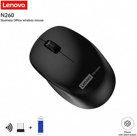 N260 Sessiz Kablosuz Mouse,Siyah, 1200 DPI, 20 Metre Menzil, Otomatik Kapanma ve Uyku Modu, Nano USB Alıcı (Wireless Silent Mouse), 870042253