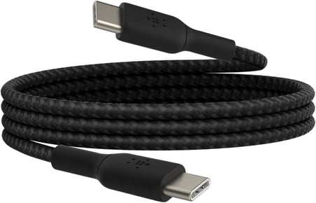 Boost Charge Örgülü USB-C, Hızlı Şarj Cihazı, USB-C Şarj Kablosu, iPhone 16, 15, Samsung Galaxy S24, S23, Pixel, iPad, MacBook, Nintendo ve Daha Fazlası için Hızlı Şarj, 1 Metre, Siyah