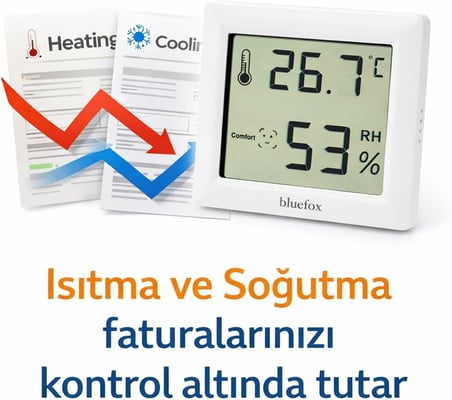 Dijital Oda Termometresi ve Nem Ölçer – LCD Ekranlı, Kompakt Higrometre, İç Mekan Sıcaklık ve Nem Takibi, Mıknatıslı & Ayaklı & Duvar Tipi Kullanım – Mutfak, Bebek Odası, Ofis, Sera için Uygun
