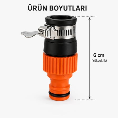 Musluk Ucu Hortum Aparatı Kelepçeli Musluk Adaptörü Evrensel Uyumlu Hızlı Bağlantı Bahçe Hortum Bağlantı Aparatı Sızdırmaz Musluk Başlığı