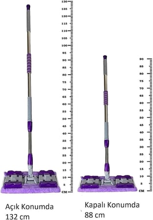 Sihirli Yer Mopu Fayans Duvar Yüzey Temizlik Mikrofiber Mandallı Mop, Teleskopik Saplı İstediğin Bezi Tak Kullan +1 Yedek Bezli