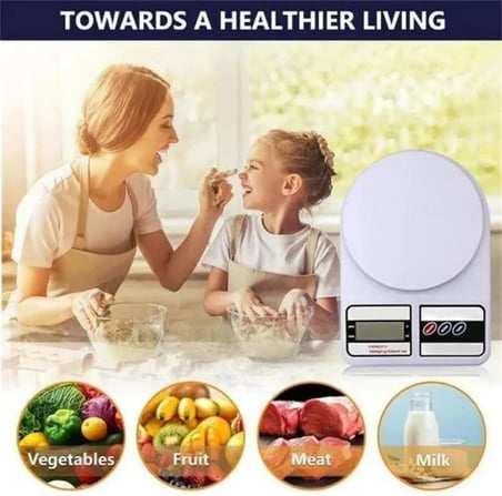 Mutfak Tartısı, Elektronik Hassas Mutfak Terazisi, Tartısı, Dijital Mutfak Tartısı, Mutfak Terazisi, 10 kg 1 gr Hassasiyet, Dara Özelliği [Enerji Sınıfı A++