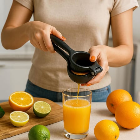 Döküm Limon Sıkacağı 24 cm, Siyah Metal Büyük Boy Manuel Narenciye Presi, Limon Portakal Nar ve Diğer Narenciyeler İçin El Tipi Meyve Sıkacağı (DÖKÜM LİMON SIKICI)