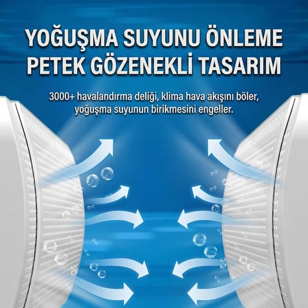 Ayarlanabilir Split Tipi Klima Hava Yönlendirici Filtre 57-96 cm, Klima Siperliği, Çarpma Önleyici Aparat, Ayarlı Deflektör, Rüzgar Kesici, Şeffaf Dayanıklı Tasarım, Beyaz