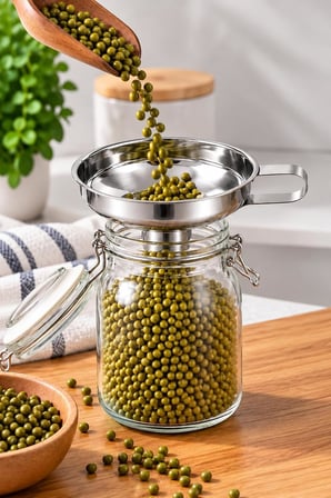 Paslanmaz Çelik Huni, Saplı Geniş Ağızlı Mutfak Hunisi, Kavanoz ve Şişe Dolum Aparatı, Yağ, Bal, Sos, Un ve Bakliyat İçin Çok Amaçlı Metal Huni, (1 adet) HUN-01 1 ADET