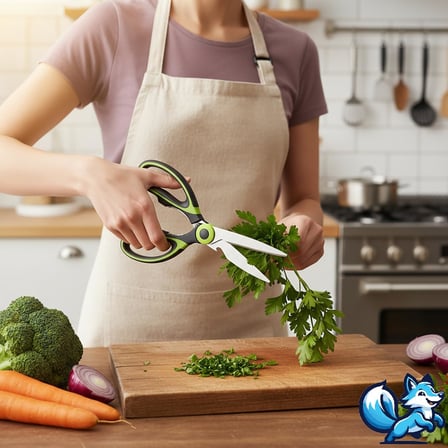 Yeşil Ağır Hizmet Tipi Mutfak Makası, Çok Amaçlı Keskin Paslanmaz Çelik Makas, Tavuk, Balık, Et, Sebzeler, Otlar, Barbekü, Çiçekler, Kuruyemişler için Mutfak Makası