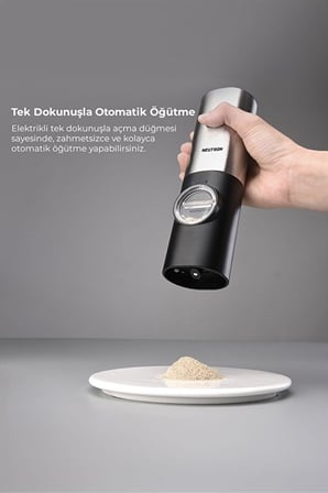 Pilli Led Işıklı Tuz ve Karabiber Öğütücü ikili Set