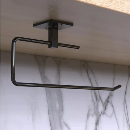 Yapışkanlı Kağıt Havlu Askısı, Metal, Modern Tasarım,Solo Peçetelik Havluluk, duvar veya Dolap Altı Montaj,Delmeden vidalamadan kolay ve pratik montaj