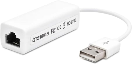 Ethernet Adaptörü 10/100 Mbps - RJ45 Kablolu İnternet Dönüştürücü, Bilgisayar ve Laptop Uyumlu Lan Ağ Kartı, Beyaz
