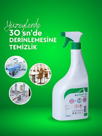 ACTOSEPT® AF 1 litre 2 adet | Kullanıma Hazır Alkollü Yüzey Dezenfektanı 30 saniyede Etkili