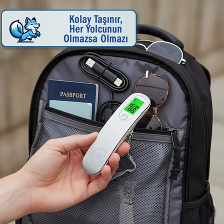 Dijital Bagaj Tartısı - 50kg/110lb Kapasiteli, Dara Fonksiyonlu, Arkadan Aydınlatmalı LCD Ekran, Çoklu Ağırlık Birimi Seçenekleri, Taşınabilir & Ergonomik Tasarım