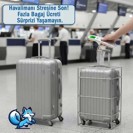 Dijital Bagaj Tartısı - 50kg/110lb Kapasiteli, Dara Fonksiyonlu, Arkadan Aydınlatmalı LCD Ekran, Çoklu Ağırlık Birimi Seçenekleri, Taşınabilir & Ergonomik Tasarım