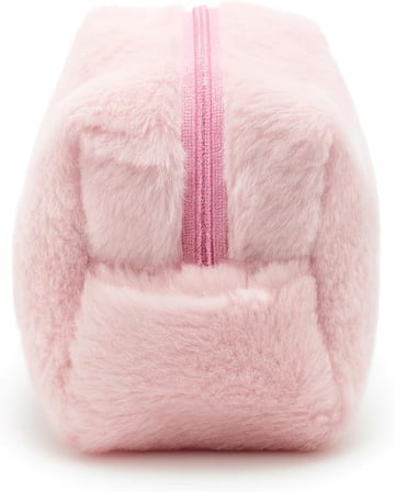Peluş Yumuşacık Makyaj Çantası - Kozmetik Organizeri (Pembe)