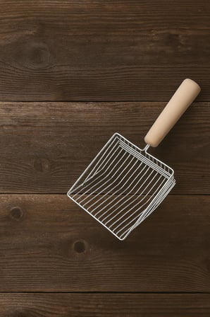 Metal Kedi Kumu Küreği Ahşap Saplı Dayanıklı Izgaralı Kedi Tuvaleti Temizleme Küreği Ergonomik Saplı Kolay Temizlik Aparatı Paslanmaz Çelik