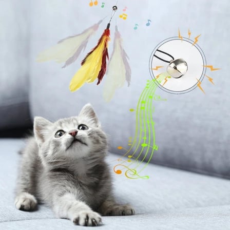 Kedi Oltası Teleskopik Tüylü ve Çanlı Boyu Ayarlanabilir Elastik Eğlenceli Peluş Kedi Oyun Oltası KALİTELİ
