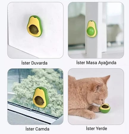 Avokado Kedi Nanesi Kedi Otu Topu Kedi Oyuncağı Yapışkanlı Catnip