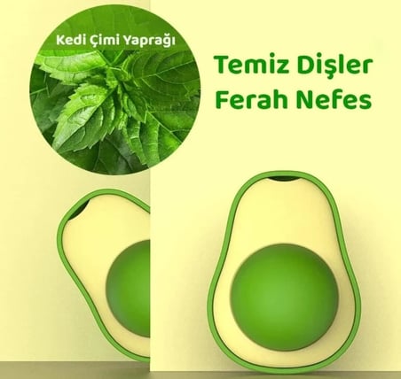 Avokado Kedi Nanesi Kedi Otu Topu Kedi Oyuncağı Yapışkanlı Catnip