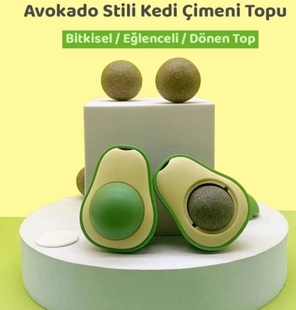 Avokado Kedi Nanesi Kedi Otu Topu Kedi Oyuncağı Yapışkanlı Catnip