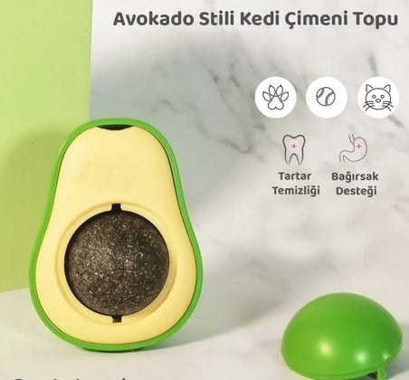 Avokado Kedi Nanesi Kedi Otu Topu Kedi Oyuncağı Yapışkanlı Catnip