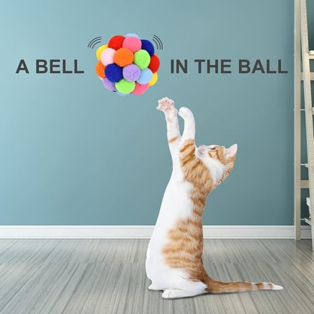 ® 2 Adet Çıngıraklı Zilli Peluş Kedi Topu 7 cm – Büyük Boy Sesli Kedi Oyuncağı, Dayanıklı Yumuşak Toplar, Enerji Atıcı İnteraktif Oyun Topu El Yapımı