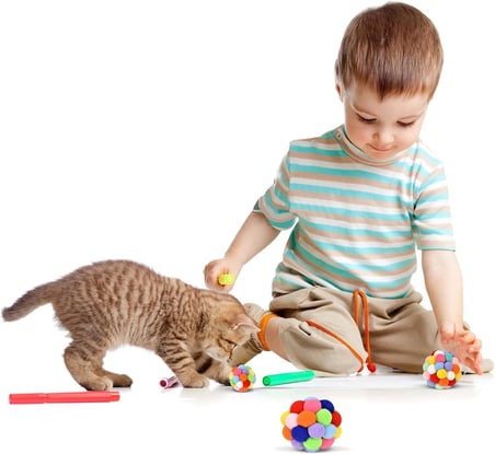 ® 2 Adet Çıngıraklı Zilli Peluş Kedi Topu 7 cm – Büyük Boy Sesli Kedi Oyuncağı, Dayanıklı Yumuşak Toplar, Enerji Atıcı İnteraktif Oyun Topu El Yapımı