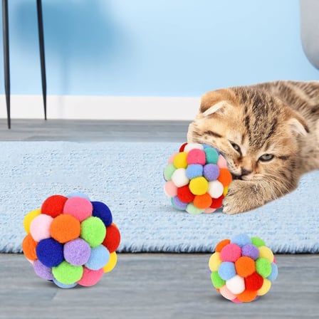 ® 2 Adet Çıngıraklı Zilli Peluş Kedi Topu 7 cm – Büyük Boy Sesli Kedi Oyuncağı, Dayanıklı Yumuşak Toplar, Enerji Atıcı İnteraktif Oyun Topu El Yapımı