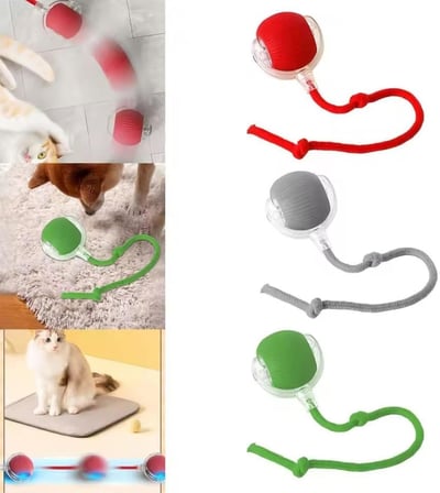 Akıllı Kedi Oyuncağı, Otomatik Yuvarlanan İnteraktif Top, Hareketli Kuyruk, USB Şarjlı, LED Işıklı, 3 Oyun Modu, Evcil Hayvanlar İçin Eğlenceli Oyuncak