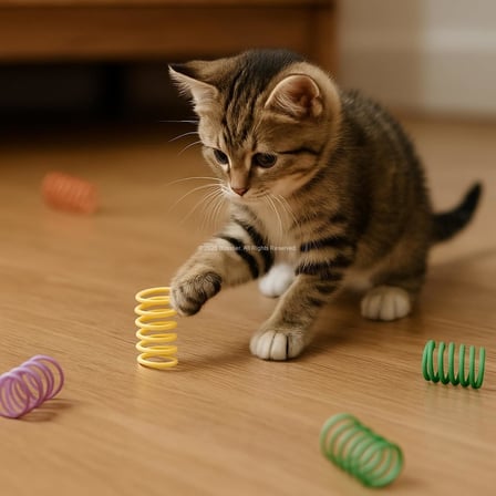 Karışık Boyutlu Spiral Yay Kedi Oyuncakları 10 Parça Renkli İnce Kalın Uzun Kısa Yaylar Yavru ve Yetişkin Kediler İçin Eğlenceli İnteraktif Oyuncak Seti