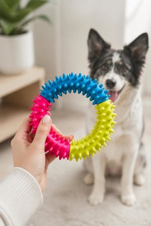 Köpek Diş Kaşıma Oyuncağı, Halka Formlu Çiğneme ve Oyun Oyuncağı, Diş Eti Masajı ve Günlük Aktivite İçin Dokulu Tasarım
