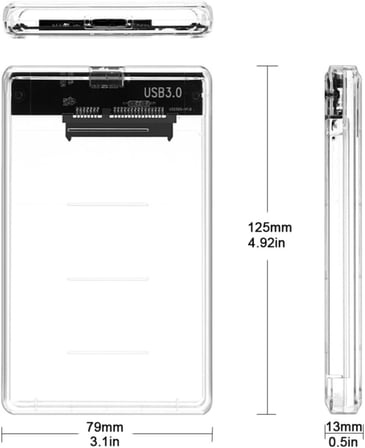 4266 2.5 Usb 3.0 Harici Ssd Harddisk Şeffaf SataTaşınabilir Hdd Kutusu
