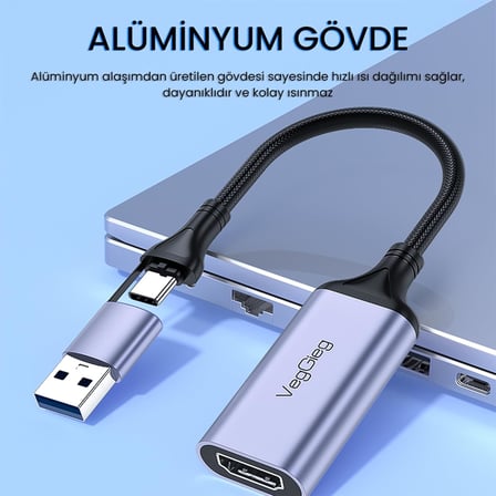 1080P 60Hz HDMI Video Capture Card USB 3.0 ve Type-C Görüntü Yakalama Kartı