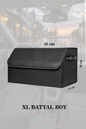 audi a3 bagaj için erzak aksesuar toplayıcı lüks battal boy siyah deri çanta