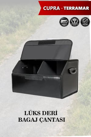 cupra terramar bagaj için erzak aksesuar toplayıcı deri battal boy lüks siyah çanta