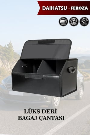 daihatsu feroza bagaj için erzak aksesuar toplayıcı battal boy siyah lüks deri çanta