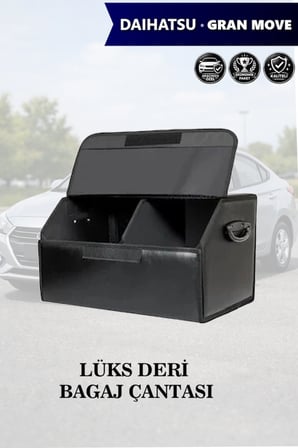 daihatsu gran move bagaj için erzak aksesuar toplayıcı deri lüks battal boy siyah çanta