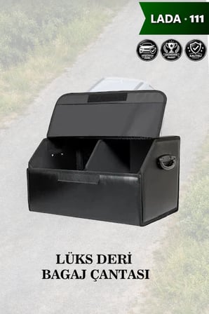 lada 111 bagaj için erzak aksesuar toplayıcı lüks deri siyah battal boy çanta