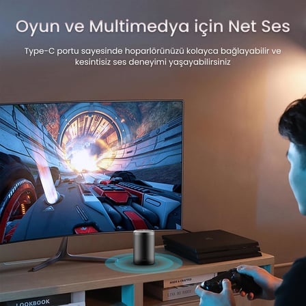 Type-C to 3.5mm Aux ve Mikrofon Dönüştürücü Adaptör DAC Chip HiFi Ses Kartı