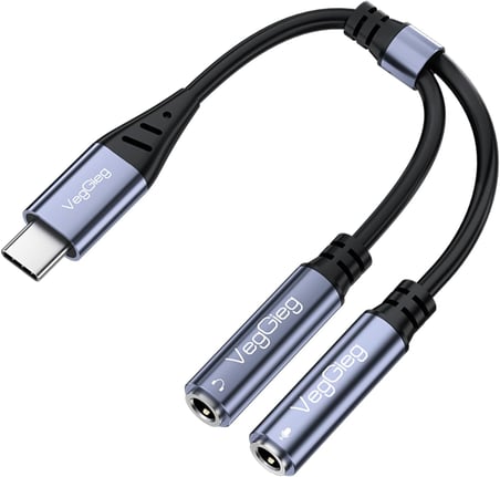 Type-C to 3.5mm Aux ve Mikrofon Dönüştürücü Adaptör DAC Chip HiFi Ses Kartı