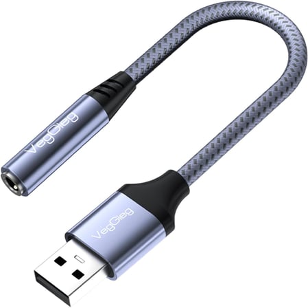 USB-A to 3.5mm Jack Aux Mikrofon Destekli DAC Chip HiFi Ses Kartı