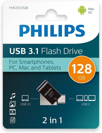 128GB OTG Dual Drive Type-C ve USB Flash Bellek
