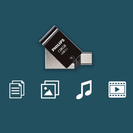 128GB OTG Dual Drive Type-C ve USB Flash Bellek