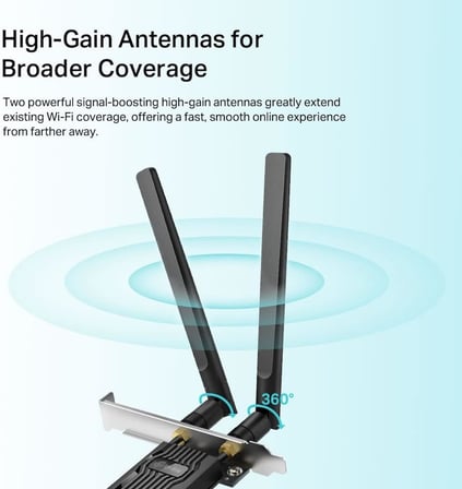 Archer TX20E, AX1800 Wi-Fi 6 Bluetooth 5.2 PCIe Ağ Kartı