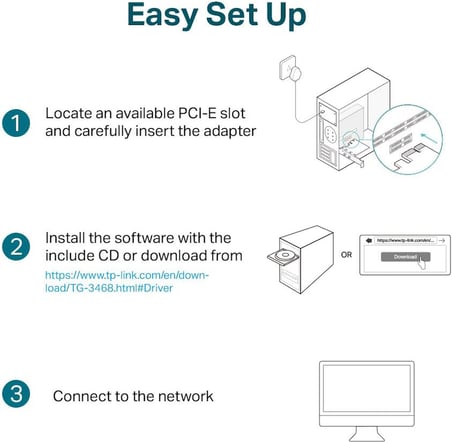 TG-3468, 10/100/1000Mbps Gigabit PCI Express Network Adaptör