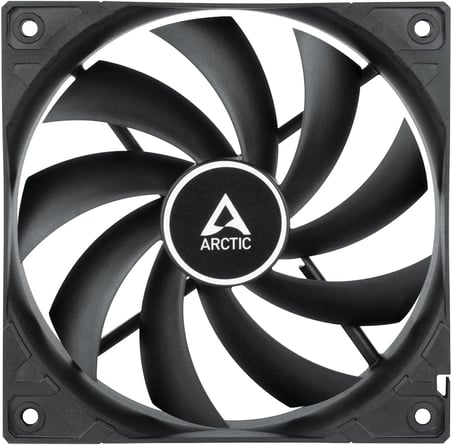 F12 - PC fanı, 120 mm standart kasa fanı, sessiz fan, standart gövdeli kasa fanı, itme veya çekme yapılandırması mümkün, 1350 rpm - siyah